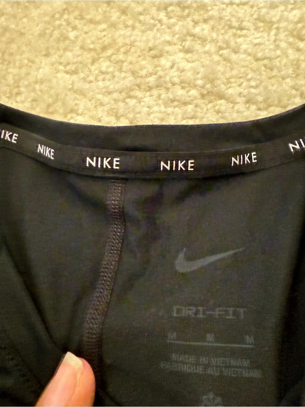 Nike Black Tank Top with White Swoosh
